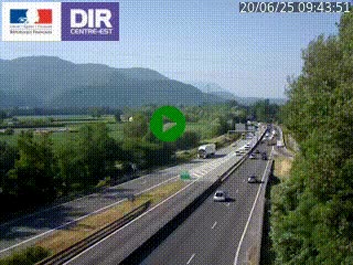 Caméra trafic à Meylan sur la Rocade-Sud de Grenoble en direction d'Aix-en-Provence