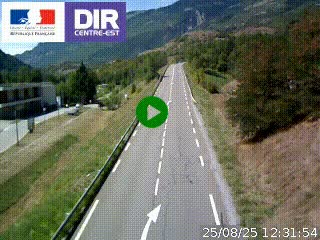 Web cam sur la N90 à Aime, en provenance de Bourg-Saint-Maurice et en direction d'Albertville