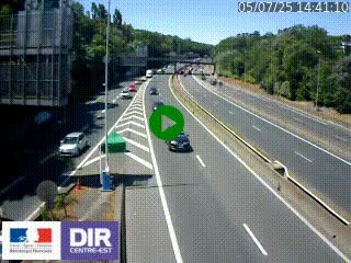 Caméra autoroute sur A6 - Valvert, près de Lyon, en direction de Paris, à hauteur de la sortie 36 Porte du Valvert