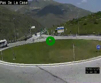 Webcam sur la N22 au niveau du poste frontière entre la France et Andorre à proximité de Pas de la Case à plus de 2000 mètres d'altitude