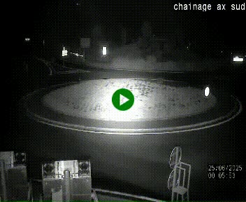 Webcam au nord d'Ax-les-Thermes au niveau de l'aire de chaînage de la N20. Vue orientée vers les Pyrénées, en direction de Pas de la Case