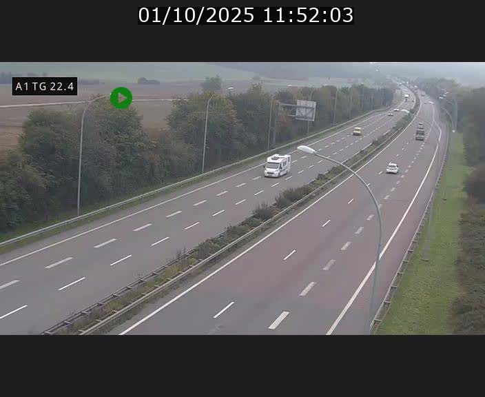 Traffic live webcam Luxembourg Flaxweiler - A1 direction Luxembourg - BK 22.4