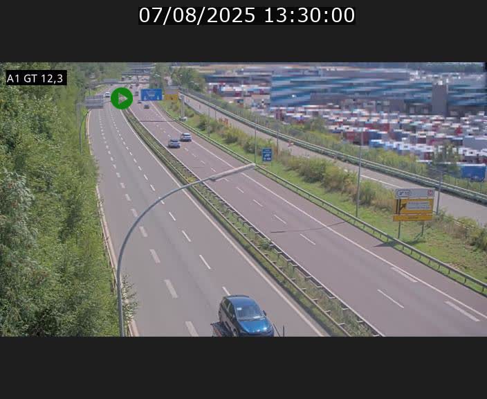 Traffic live webcam Luxembourg Senningerberg - A1 direction Allemagne - BK 12.3