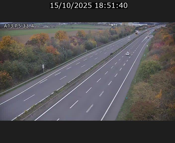 Webcam trafic sur A13 à hauteur de Mondorf-les-Bains en direction d'Altwies