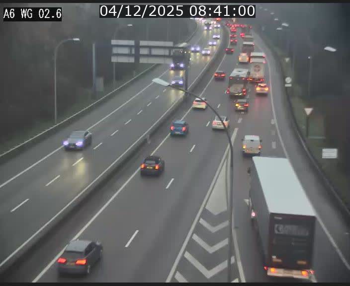 Traffic live webcam Luxembourg Croix de Cessange - A6 - BK 2.6 - direction France/Allemagne