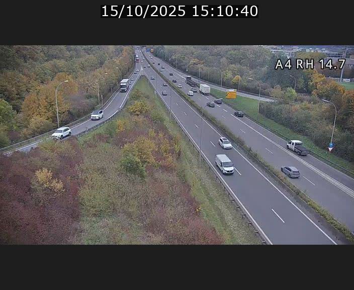 Traffic live webcam Luxembourg Jonction Lankelz - A4 - BK 14.7 - direction Luxembourg