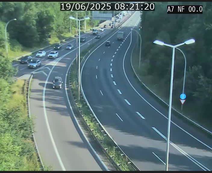 Caméra autoroute Luxembourg A7 - Echangeur A1/A7 Grünewald direction Tunnel Stafelter