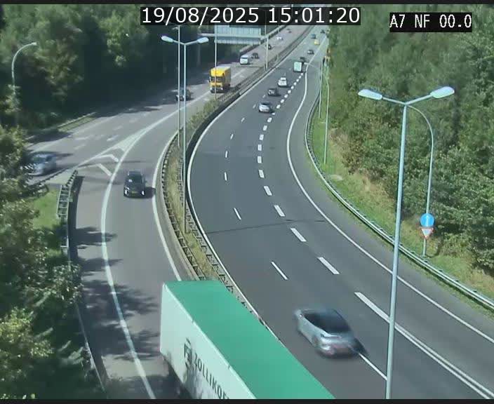 Caméra autoroute Luxembourg A7 - Echangeur A1/A7 Grünewald direction Tunnel Stafelter