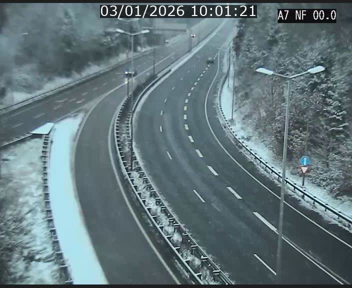 Caméra autoroute Luxembourg A7 - Echangeur A1/A7 Grünewald direction Tunnel Stafelter