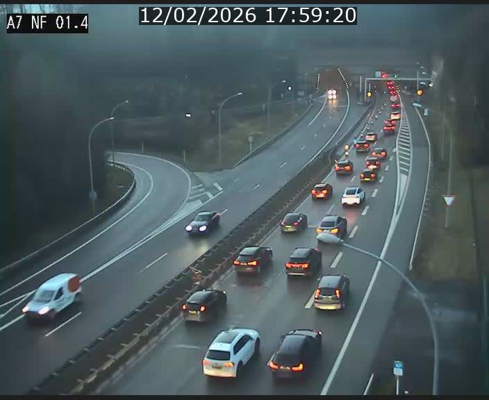 Caméra autoroute Luxembourg A7 - Echangeur Waldhaff - direction Tunnel Stafelter