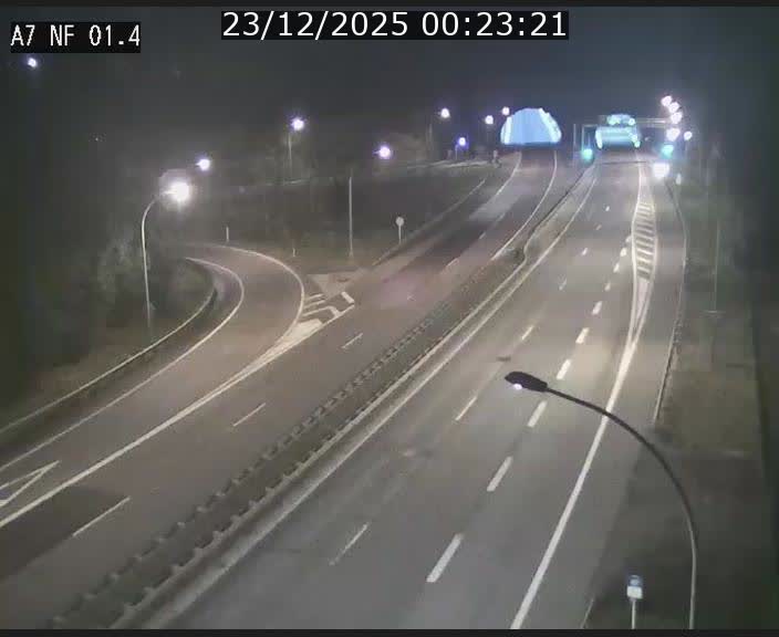 Caméra autoroute Luxembourg A7 - Echangeur Waldhaff - direction Tunnel Stafelter