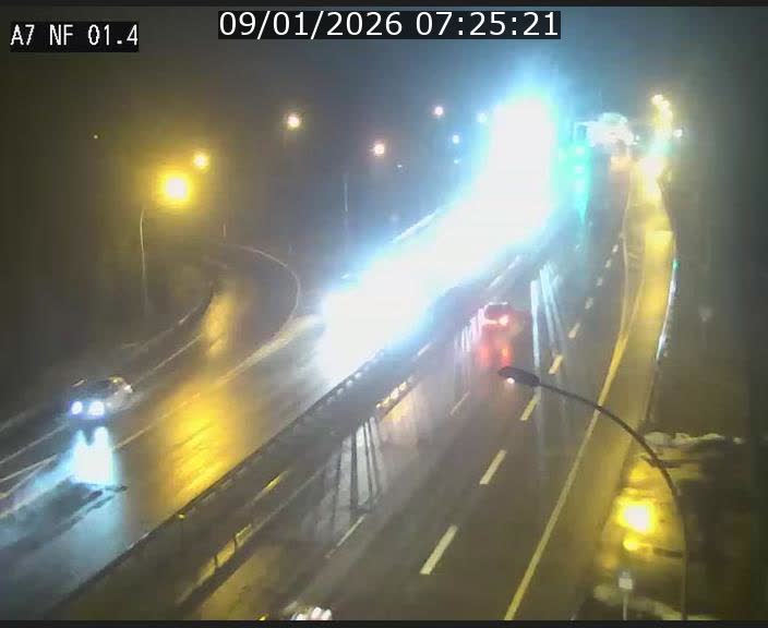 Caméra autoroute Luxembourg A7 - Echangeur Waldhaff - direction Tunnel Stafelter
