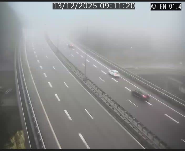 Caméra autoroute Luxembourg A7 - Tunnel Stafelter - direction Echangeur Grünewald
