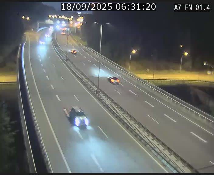 Caméra autoroute Luxembourg A7 - Tunnel Stafelter - direction Echangeur Grünewald