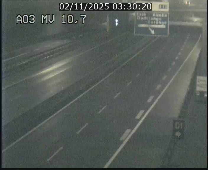 Traffic live webcam Luxembourg Croix de Bettembourg - A3 - BK 10.7 - direction France