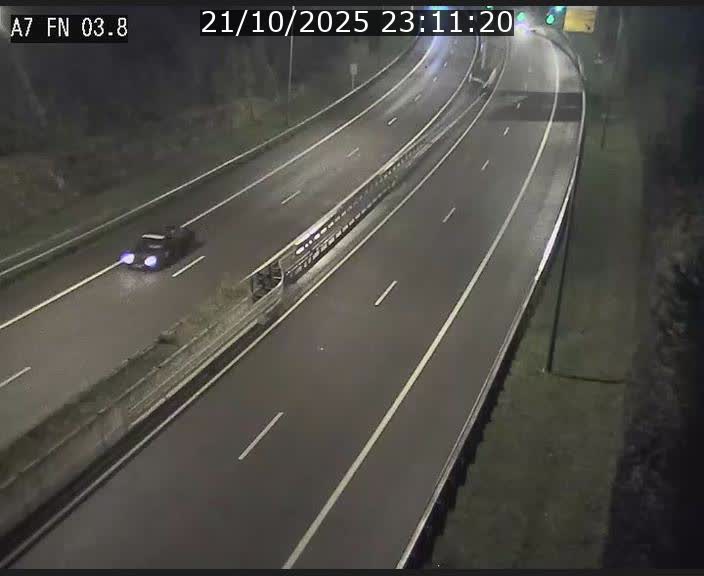 Caméra autoroute Luxembourg A7 - Passage à gibier Rëngelbour - direction Tunnel Stafelter