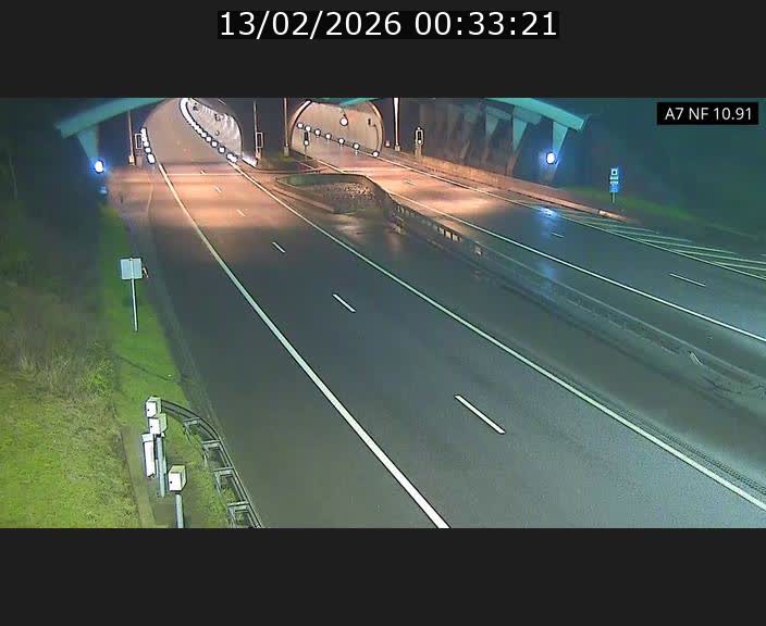 Caméra trafic Luxembourg - A7, Tunnel Gousselerbierg, entrée sud, direction Mersch