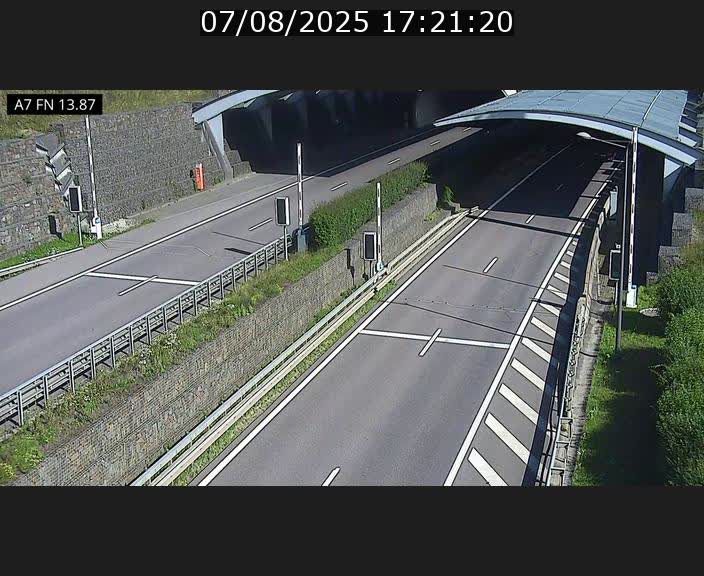 Caméra trafic Luxembourg - A7, Tunnel Gousselerbierg, entrée nord, direction Lorentzweiler