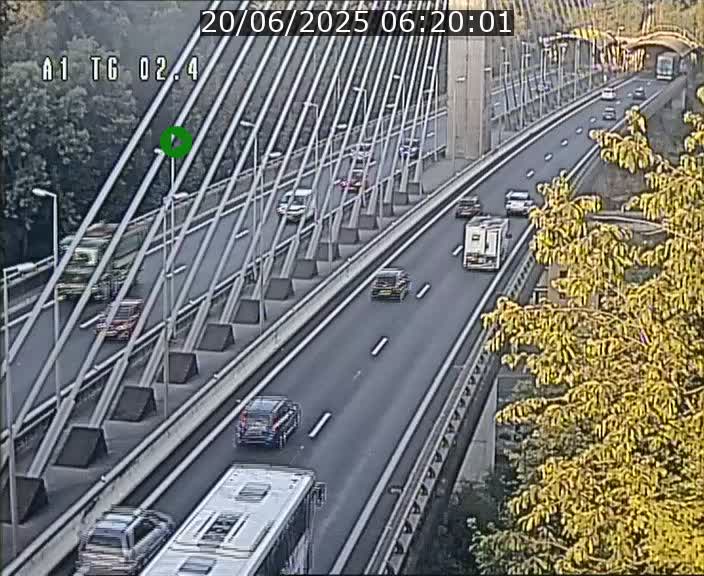 Traffic live webcam Luxembourg Sandweiler - A1 direction Luxembourg-ville - BK 2.4