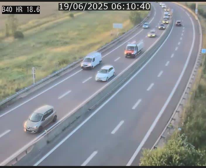 Webcam sur la route de liaison entre Micheville et Esch-Belval à la frontière entre le Luxembourg et la France. Vue orientée vers la Lorraine.