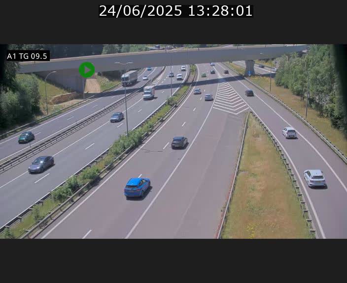 Traffic live webcam Luxembourg Jonction Grünewald - A1 direction Luxembourg-ville - BK 9.5