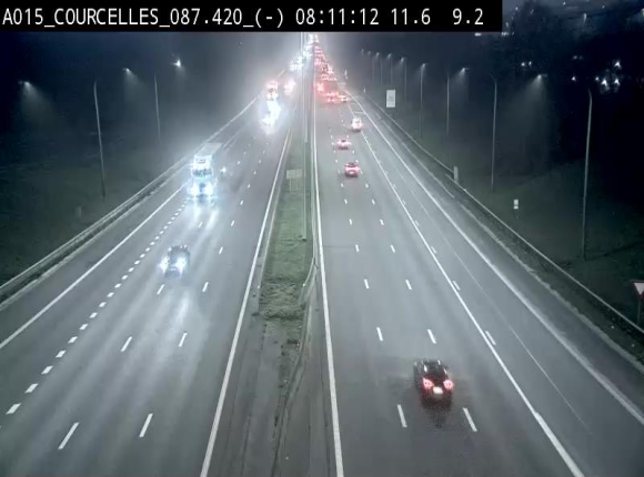 Webcam autoroute Belgique - Viesville - E42 direction Mons - BK 84.35
