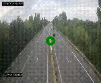 Webcam routière à la fin de la N10, en périphérique ouest d'Angouleme, proche de la jonction avec l'A10