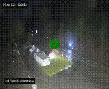 Webcam à l'entrée du tunnel du Somport, côté français, sur la N134, dans les Pyrénées, en direction de l'Espagne, à 1116 mètres d'altitude