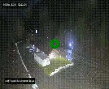 Webcam à l'entrée du tunnel du Somport, côté français, sur la N134, dans les Pyrénées, en direction de l'Espagne, à 1116 mètres d'altitude