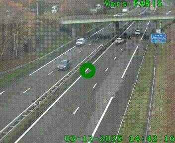 Caméra routière sur l'autoroute A20 au nord de Limoges, à la jonction avec la N520. Vue orientée vers Paris