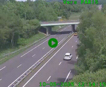 Caméra routière sur l'autoroute A20 au nord de Limoges, à la jonction avec la N520. Vue orientée vers Paris