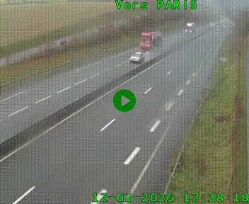 Caméra routière sur l'autoroute A20 à Saint-Hilaire-Bonneval, au sud de Limoges. Vue orientée vers Paris