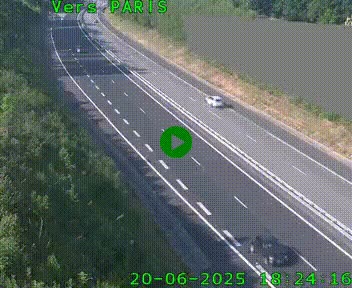 Caméra routière sur l'autoroute A20 à Saint-Pardoux-l'Ortigier, à la jonction avec l'A89. Vue orientée vers Paris