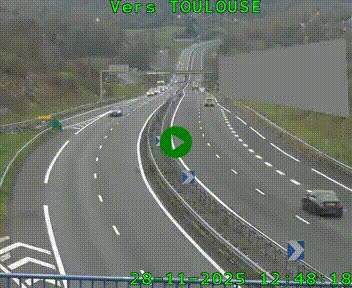 Caméra routière sur l'autoroute A20 à Noailles, en périphérie de Brive-la-Gaillarde. Vue orientée vers Toulouse