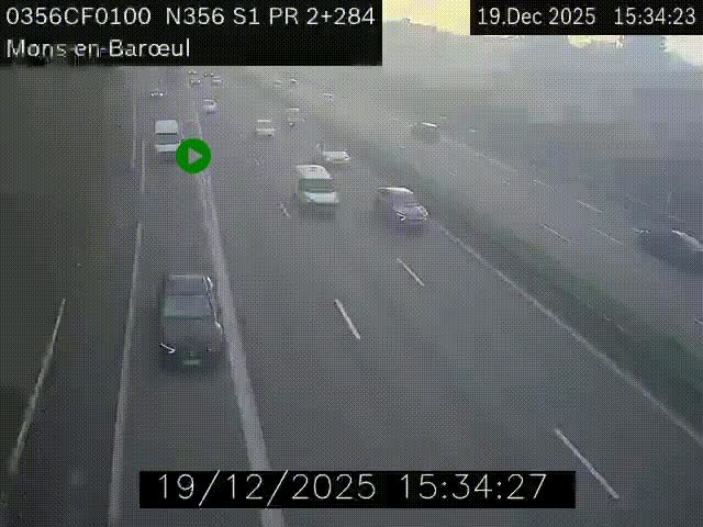 Webcam à l'entrée de Lille en direction du périphérique, à proximité de Mons-en-Baroeul sur la N356