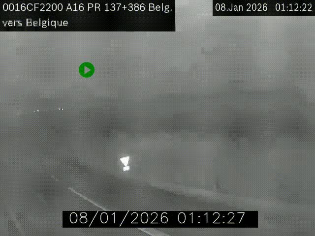 Webcam à la frontière franco-belge au niveau de Bray-Dunes/De-Panne sur l'autoroute A16. Vue orientée vers la Belgique