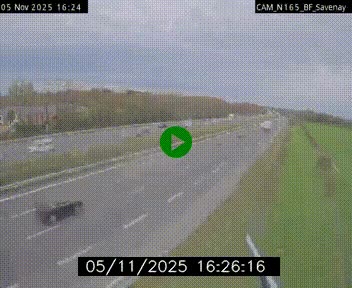 Webcam sur la N165 à hauteur de Savenay, au nord-ouest de Nantes en direction de la Bretagne