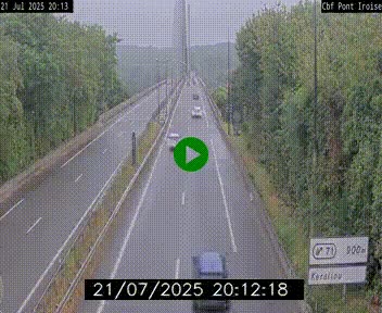 Webcam sur la N165 après le Pont de l'Iroise, à l'entrée de Brest