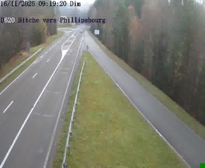 Webcam sur la D620, sur le contournement de Bitche. Vue orientée vers Philippsbourg