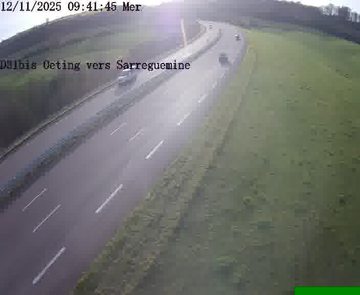 Webcam installée le long de D31bis (France) à Oeting, pointée vers Sarreguemines, utile pour suivre précisément les conditions de trafic.