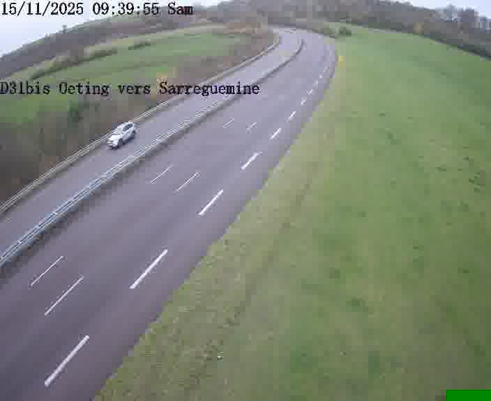 Webcam installée le long de D31bis (France) à Oeting, pointée vers Sarreguemines, utile pour suivre précisément les conditions de trafic.