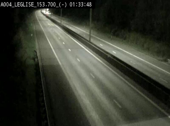 Webcam autoroute A4 (E411-E25) à Léglise, avant la jonction avec la N40. Vue orientée vers Bruxelles