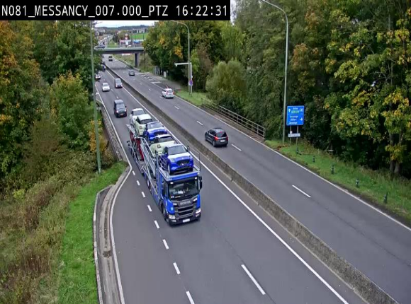 Webcam sur la N81 (E411) à hauteur du Cora Messancy. Vue orientée vers Arlon
