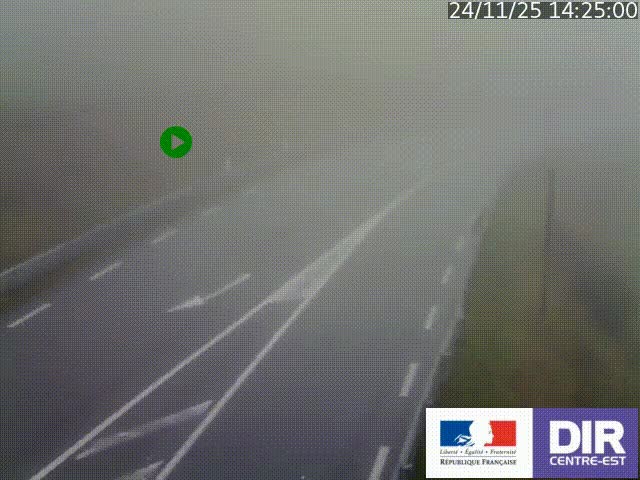 Webcam sur le col Pin Bouchain, vue orientée vers Roanne, en provenance de Lyon sur la nationale 7 (N7)