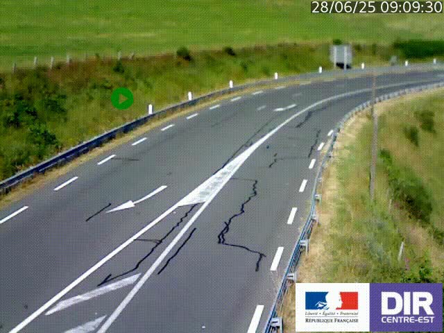 Webcam sur le col Pin Bouchain, vue orientée vers Roanne, en provenance de Lyon sur la nationale 7 (N7)