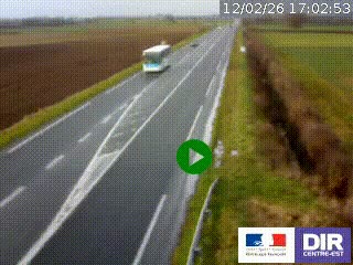 Webcam routière sur la RN7 à hauteur de Toulon-sur-Allier, entre Moulins et Vichy