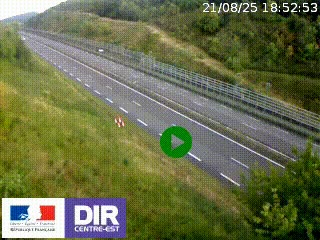 Webcam au niveau du col de Bois Clair à hauteur de Cluny sur la N79. Vue orientée vers Mâcon