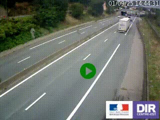 Caméra autoroutière sur l'A47 à hauteur de Givors, a proximité de Lyon. La webcam est orientée vers Lyon