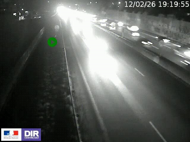 Webcam à Bron sur l'A43 à la jonction avec le boulevard périphérique de Lyon (D383). Vue orientée vers Lyon