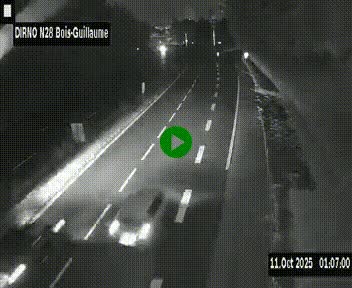 Webcam routière à hauteur de Bois-Guillaume en périphérie de Rouen. Vue orientée vers Rouen